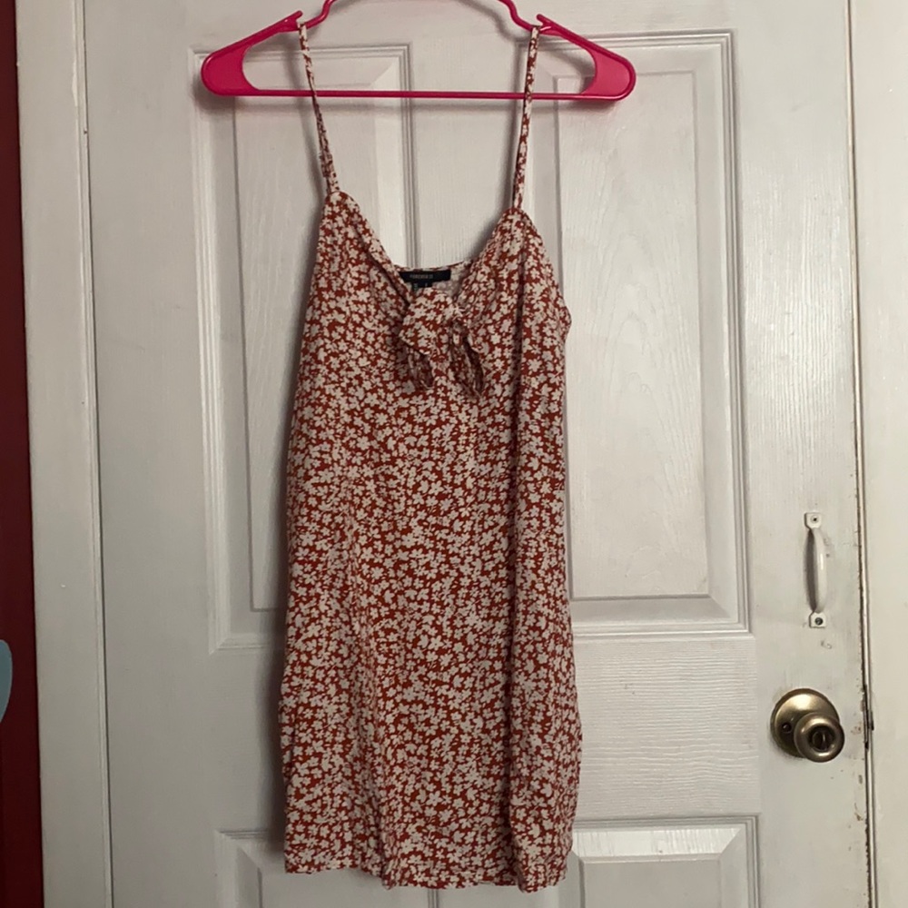red flowy dress from forever 21